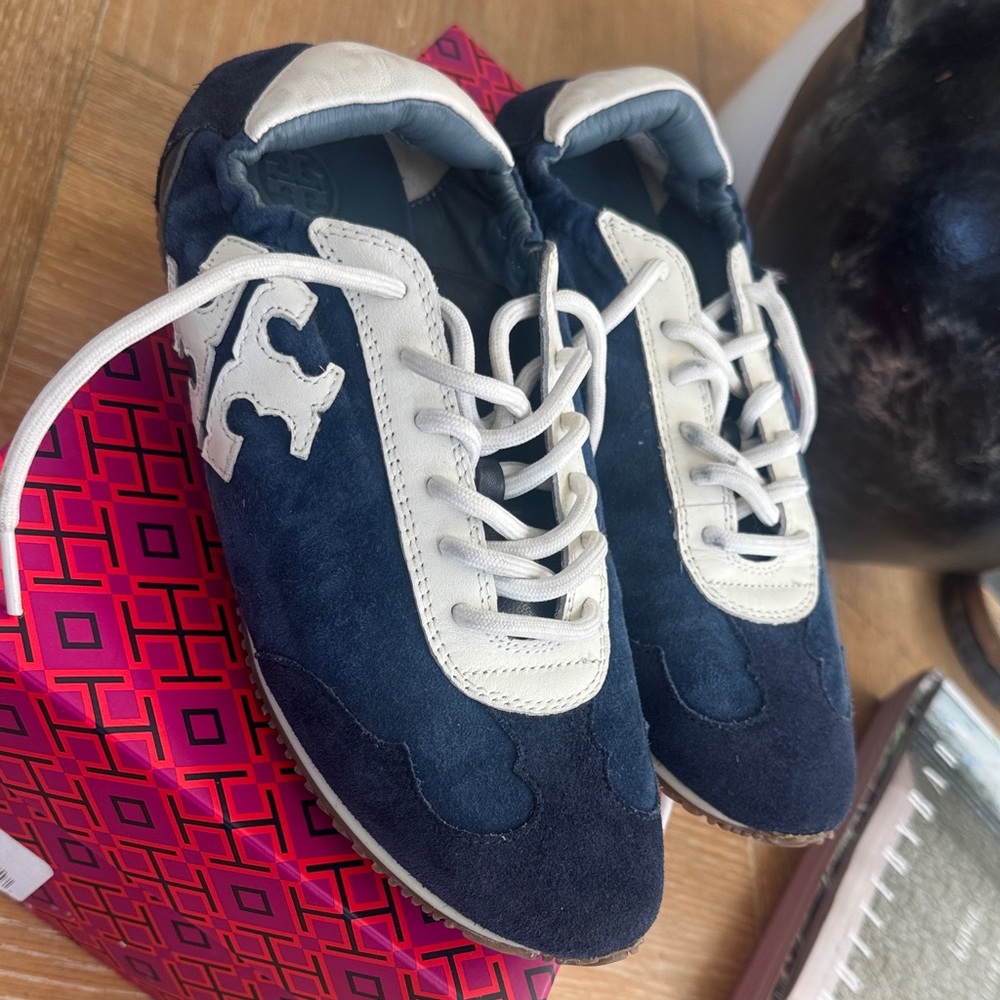 Tory Burch Navy and White Sneakers